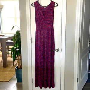 Small Cotton Maxi Dress Spense Small Blue and Red